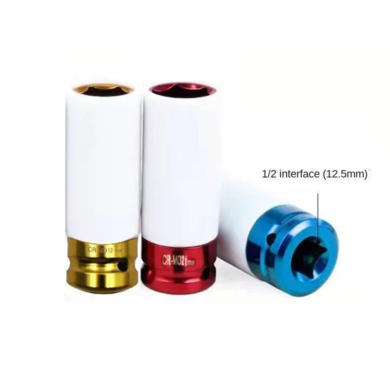 Colored 1/2 Tire Long Sleeve Auto Repair Set Tool Set Wheel Protection Sleeve Head Car Repair Tool Hand Disassembly Tools