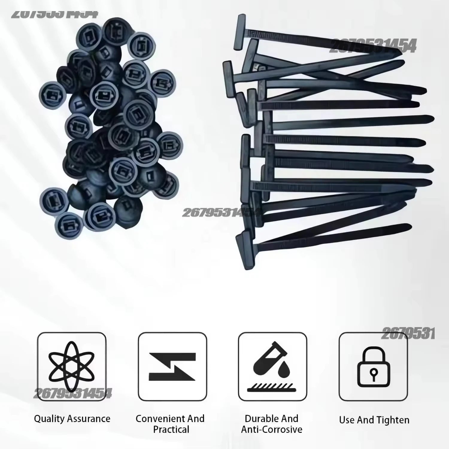Plastic Straps Universal Nylon Buckle Cable Tie Buckle Fixed through the Core Nail Mudguard Fender Inner Lining Trunk Industrial