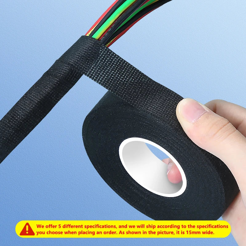 High Temperature Wire Harness Cloth Tape Automotive Cable Loom Heatproof Fabric Adhesive Tape, Engine Electrical Insulation