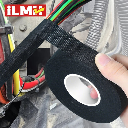 High Temperature Wire Harness Cloth Tape Automotive Cable Loom Heatproof Fabric Adhesive Tape, Engine Electrical Insulation