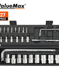 Valuemax 27Pcs Car Repair Tool Set Mechanic Tool Kits Screwdrivers Ratchet Spanner Wrenches Sockets