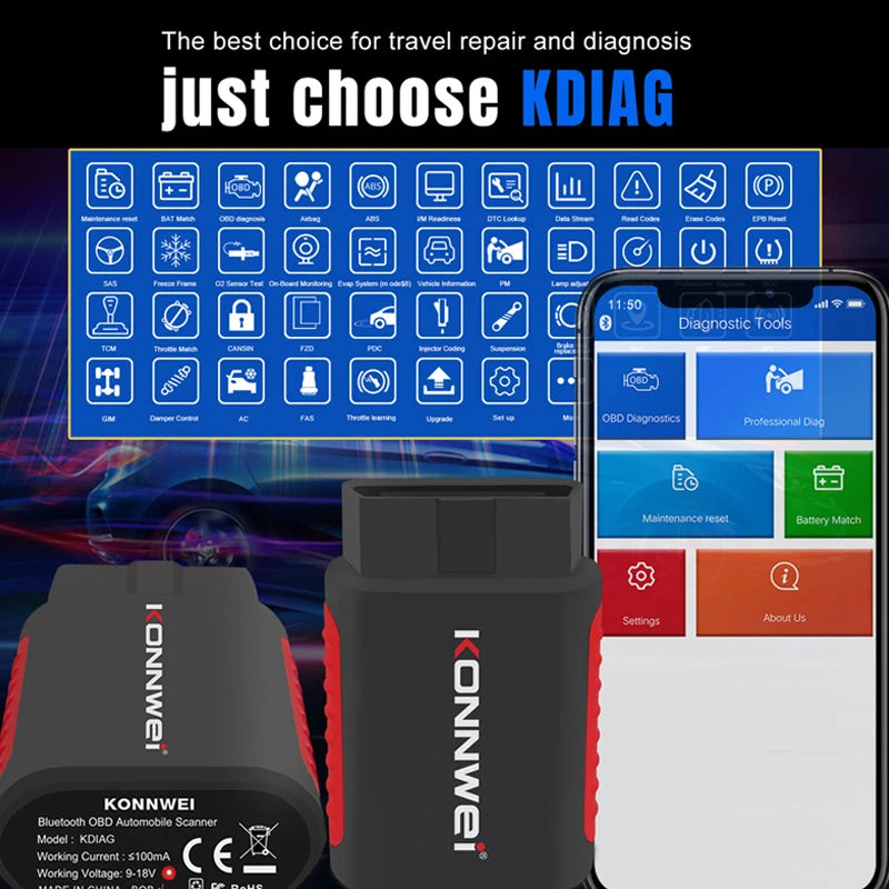 KDIAG OBD 2 MINI Full System Auto Scanner Reset SAS EPB Service ECU Programmer OBD2 Cars Diagnostic Tools