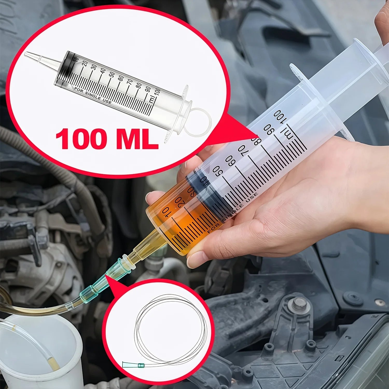 1 Set of Car Water Suction/Injection Tool with Syringe
