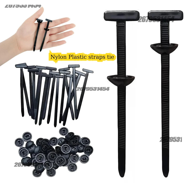 Plastic Straps Universal Nylon Buckle Cable Tie Buckle Fixed through the Core Nail Mudguard Fender Inner Lining Trunk Industrial